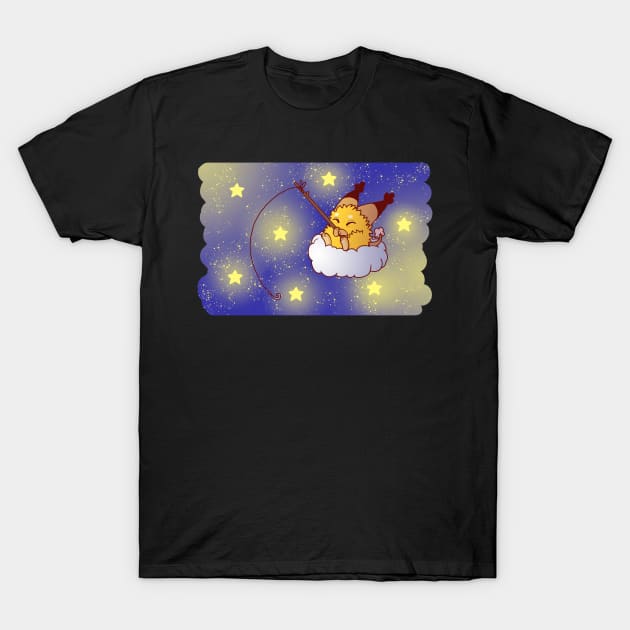 Fishing for Wishes T-Shirt by DustbunnyStudios